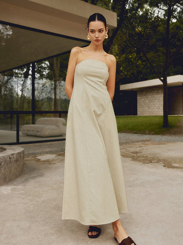 Clara | Luftiges Maxikleid mit Raffung und Taschen