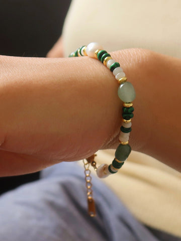 Clara | Buntes Malachit-Perlen-Armband
