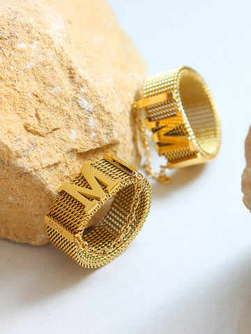 Miriam | Stilvoller Titanstahlring mit Ketten-Design