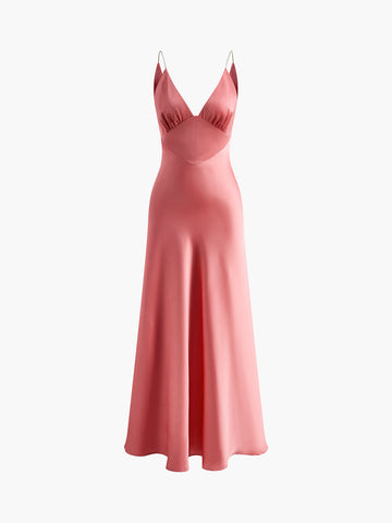 Clara | Elegantes Maxikleid mit Falten und Rückenausschnitt