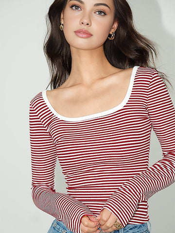 Stylische Akzente | Kontraststreifen Jersey T-Shirt