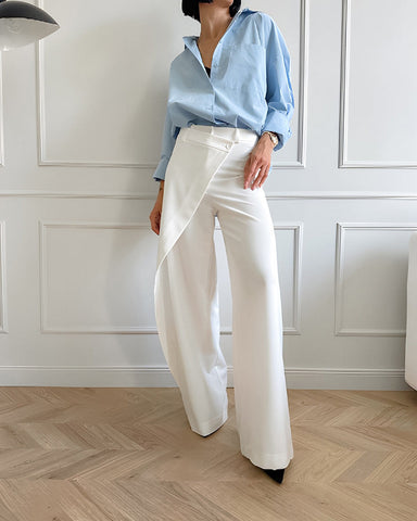 Clara | Modische Asymmetrische Hose mit Hoher Taille und Weitem Bein