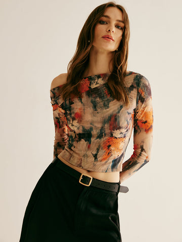 Stilvolle Crop Bluse | Retro Asymmetrische Kragen Bluse