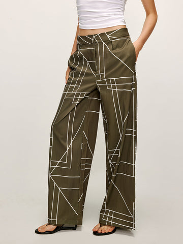 Lina | Weitbein-Hosen mit Druckdesign