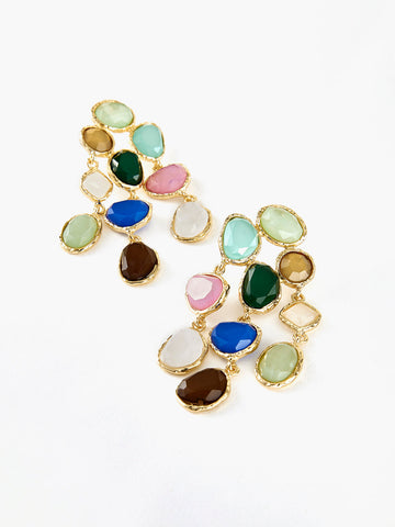 Clara | Bunte Strass-Ohrhänger