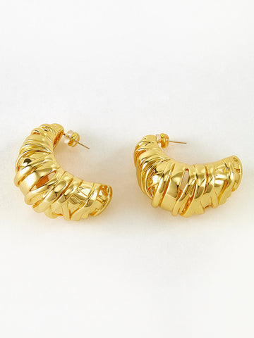 Leni | Goldene Croissant Twist Ohrstecker