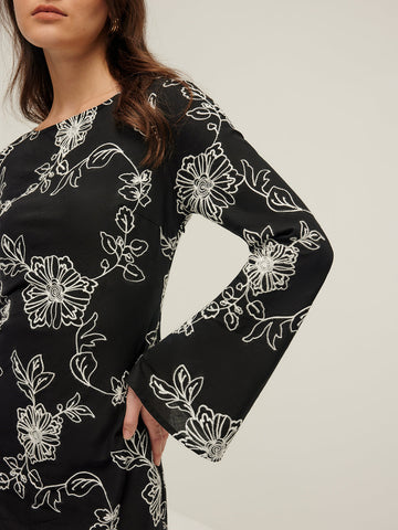 Clara | Vintage Baumwoll-Jacquard Kleid