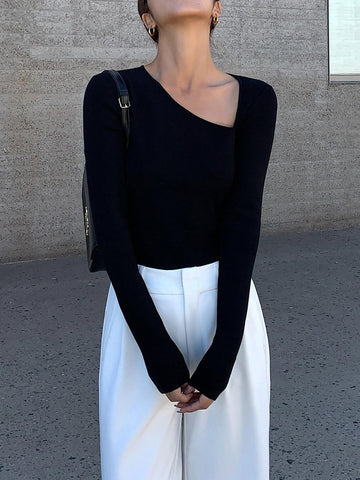 Emma | Asymmetrisches Longsleeve T-Shirt