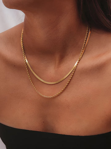 Lisa | Doppellagige Snake- und Twist-Kette