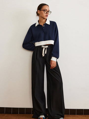 Paul | Patchwork Polo Crop Sweatshirt