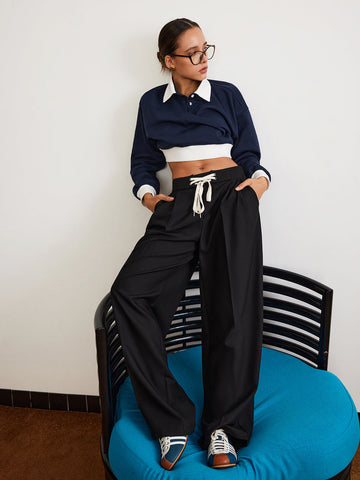 Clara | Schlichte weite Hose mit Zugband