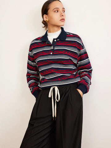 Leo | Retro Gestreiftes Polo-Shirt