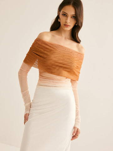 Laura | Off-Shoulder Bluse mit Farbverlauf