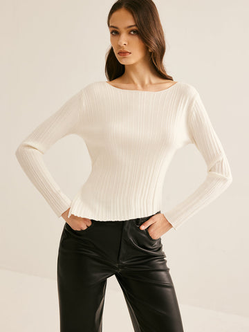 Marie | Lässiges Split Knit Top