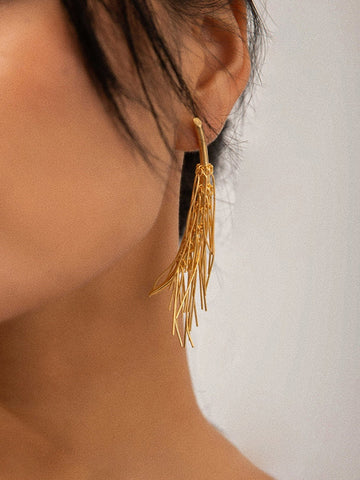Lara | Goldene Quastenohrstecker