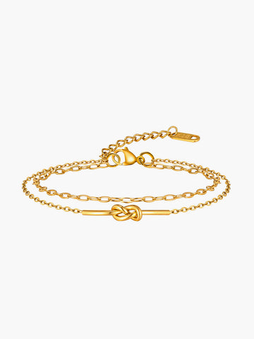 Leonie | Elegantes Doppellagiges Knotenarmband