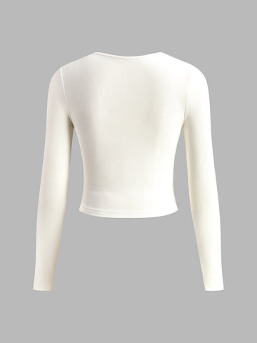 Clara | Ripp-Langarmshirt mit Herz-Ausschnitt