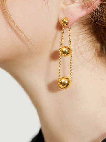Clara | Elegante Triple Ball Anhängerohrringe