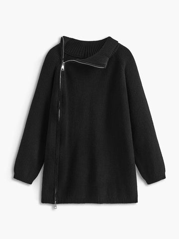 Max | Eleganter Stehkragenpullover mit seitlichem Reißverschluss