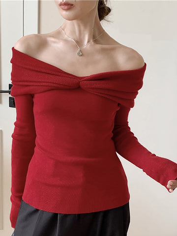 Emilia | Knötchen-Rüschenshirt aus Wollmix