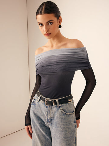 Clara | Romantische Ombre-Bluse mit Falten