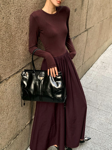 Clara | Elegantes Langarmkleid mit Falten