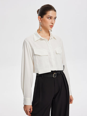Mia | Trendiges Crop Shirt mit Kragen