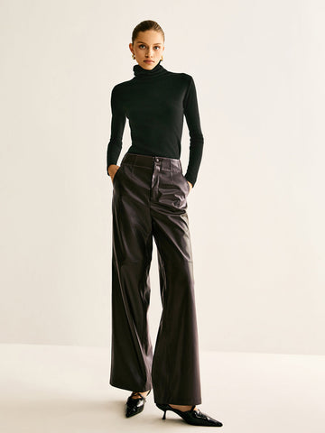 Lisa | Elegante Kunstleder-Hosen mit mittlerer Taille