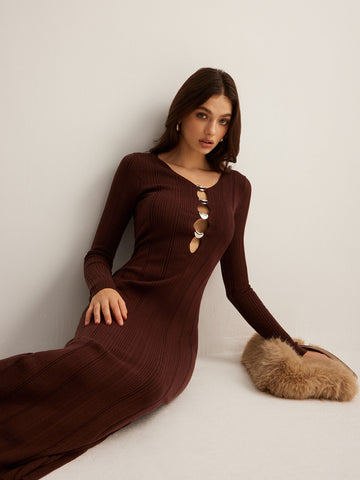 Emma | Cutout Slim Sweater Kleid