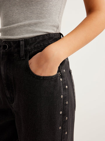 Lina | Weitgeschnittene Denim-Jeans mit Nieten