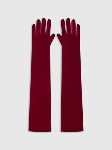 Leonie | Lange Abendvelours-Handschuhe
