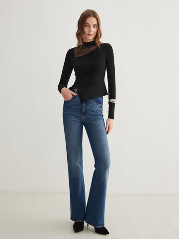 Lara | Elegantes Side Split Jersey Top