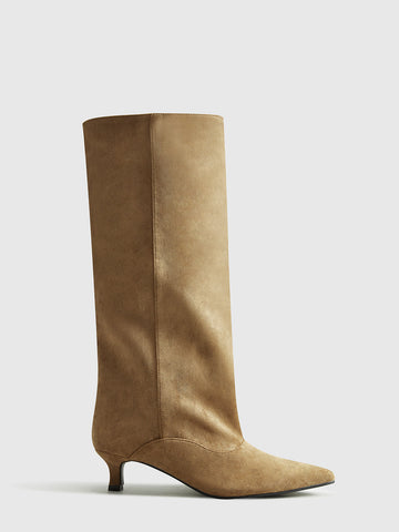 Mia | Elegante Kniehohe Stiefel mit Kitten-Absatz