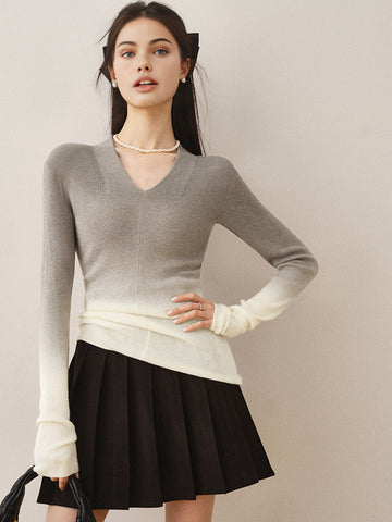 Emma | V-Ausschnitt Gradient Slim Top