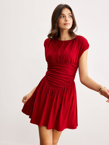 Elena | Elegantes plissiertes Rüschendress