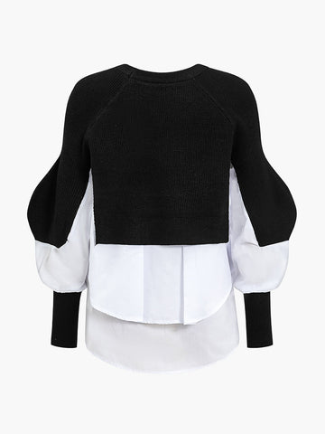 Lisa | Zweifarbiges Stricktop