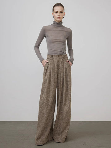 Birgit | Elegante Tweed-Hose mit weitem Bein