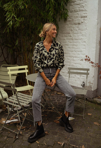 Jeremias | Stylische Bluse Leopardenmuster - Elegante Business Bluse Damen