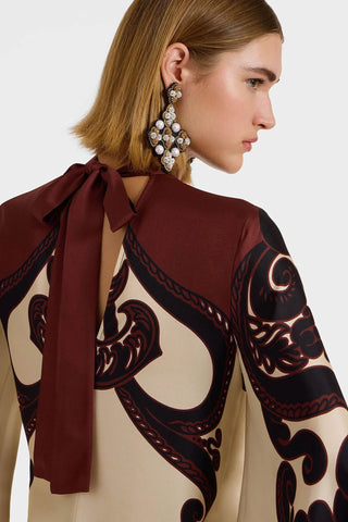 Grenadill Print Satin Kleid
