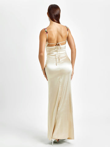 Irvin | Verzierter Träger-Rücken-Satin-Bodycon-Kleid