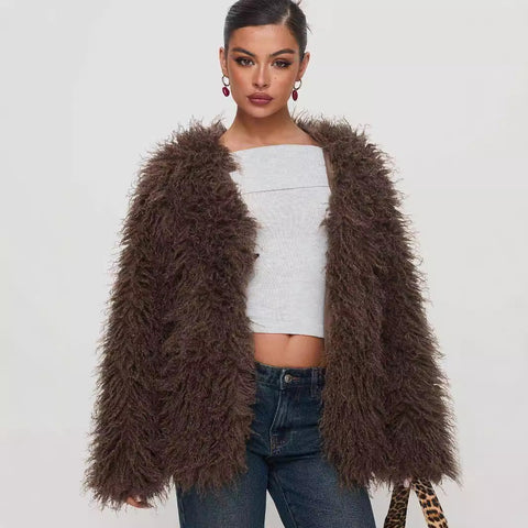 Lena | Stylischer Faux-Pelzmantel Damen - Eleganter Wintermantel für perfekten Komfort & Stil