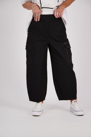 Nevada | Cropped Cargo-Denimhose mit Stretch
