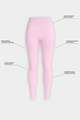 Zelda | SculptV2 Rippen-Kontur-Leggings - Pilates Pink