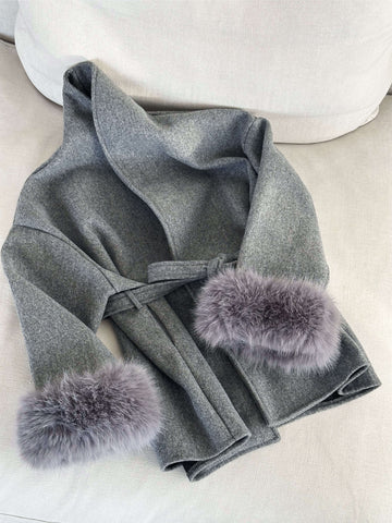 Grace | Eleganter Kunstpelzmantel Damen - Stylischer Wintermantel für Alltag & Freizeit