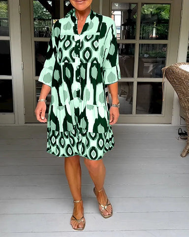 Kinza | Kurzarmkleid mit Print