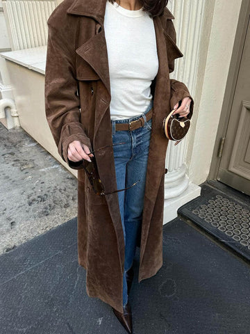Trenchcoat aus veganem Wildleder Emilia