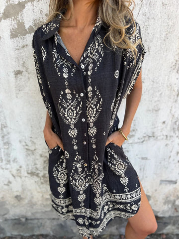 Nadia | Casualkleid mit Print und praktischer Tasche