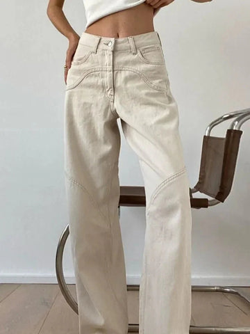 Ginny | Hochtaillierte Baggy Jeans Damen - Stylische Trendjeans für Female Fashion