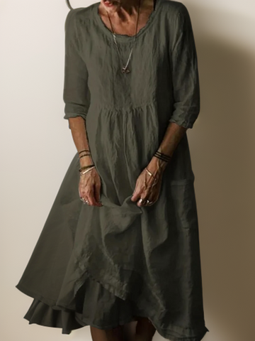 Ira | Maxikleid mit losem Rundhalsausschnitt