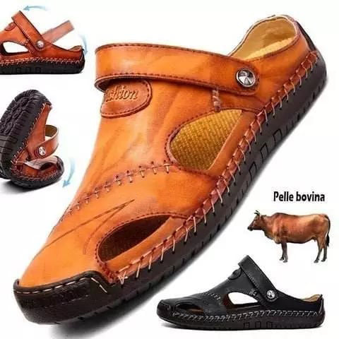 Nash | Stylische Outdoor Sandalen Herren - Atmungsaktive Ledersandalen für perfekten Komfort